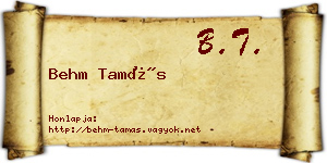 Behm Tamás névjegykártya