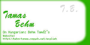 tamas behm business card